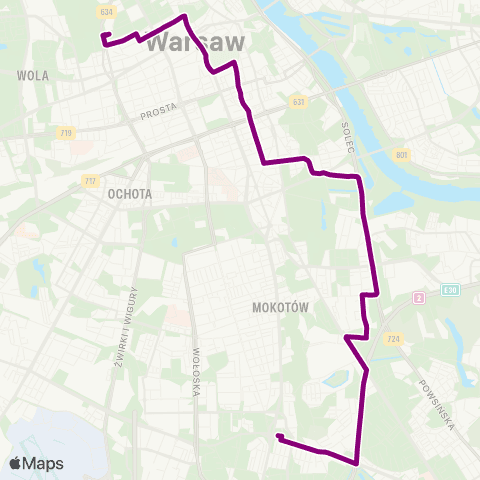 ZTM Warszawa Esperanto – Metro Wilanowska map
