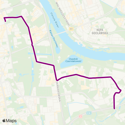 ZTM Warszawa Pl. Trzech Krzyży – Ananasowa map
