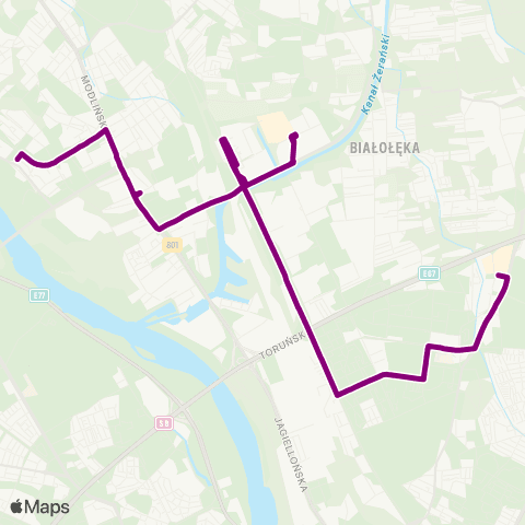 ZTM Warszawa Tarchomin – CH Targówek map