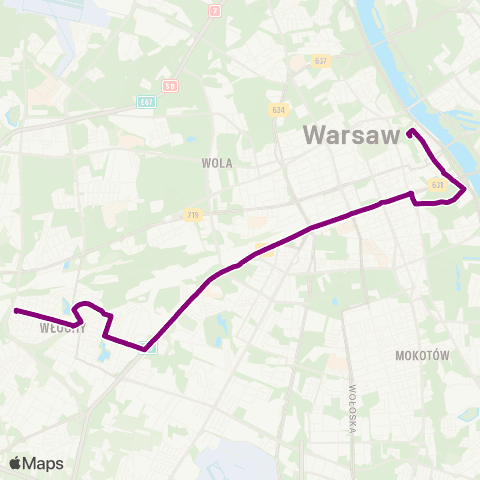 ZTM Warszawa Browarna – Nowe Włochy map