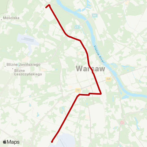 ZTM Warszawa Marymont-Potok – P+R Al. Krakowska map