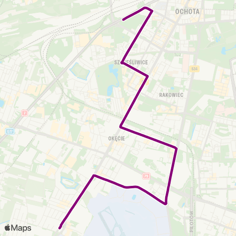 ZTM Warszawa Rondo Zesłańców Syberyjskich – P+R Al. Krakowska map