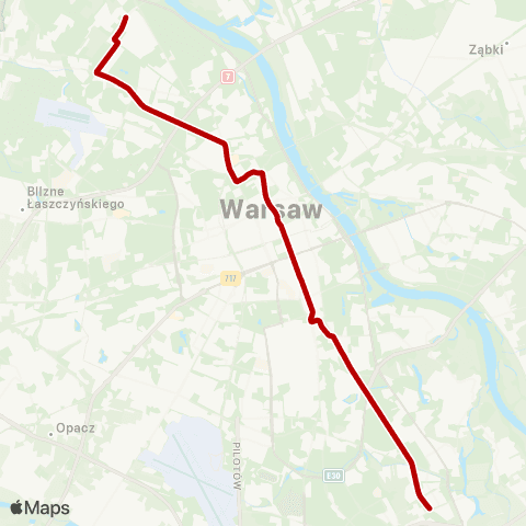 ZTM Warszawa Piaski – Miasteczko Wilanów map