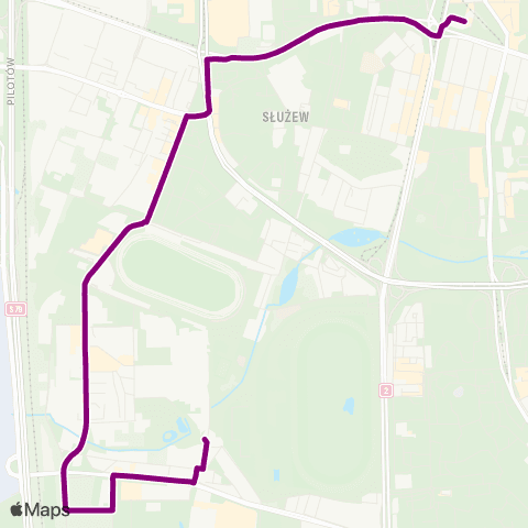ZTM Warszawa Wyczółki – Metro Wilanowska map
