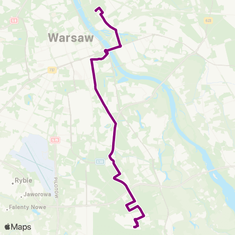 ZTM Warszawa Os. Kabaty – Pl. Hallera map