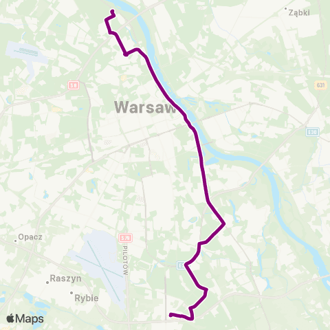 ZTM Warszawa Gwiaździsta – CH Ursynów map