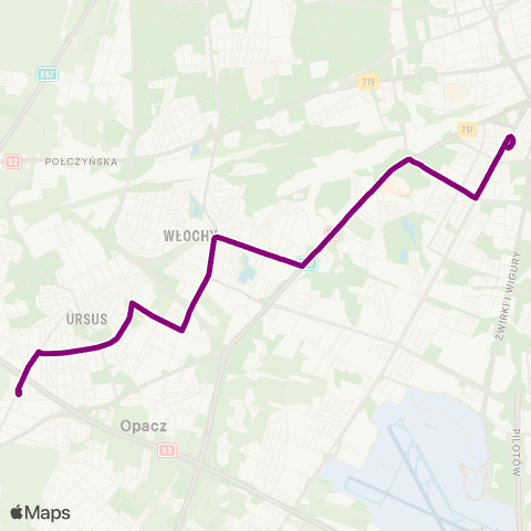 ZTM Warszawa Regulska – Pl. Narutowicza map