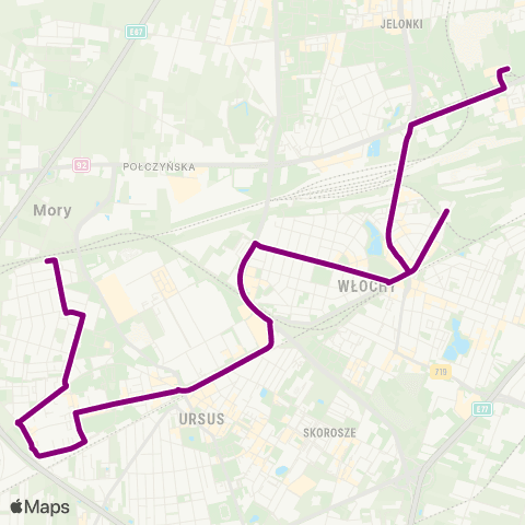 ZTM Warszawa Cm. Wolski – PKP Gołąbki map