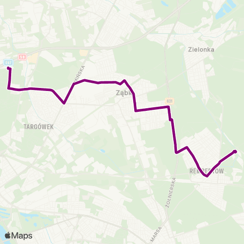 ZTM Warszawa Bródno - Podgrodzie – Rembertów - Strzelnica map