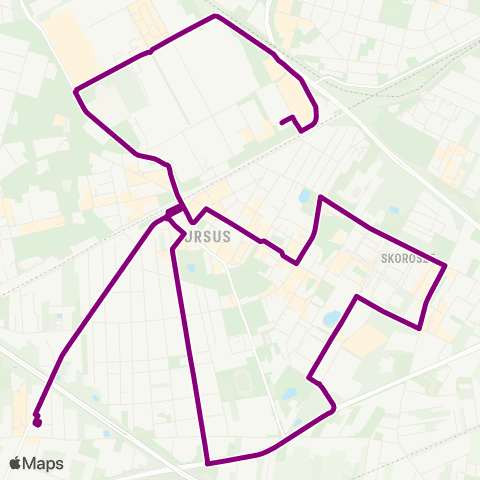 ZTM Warszawa Regulska – Ursus - Ratusz map