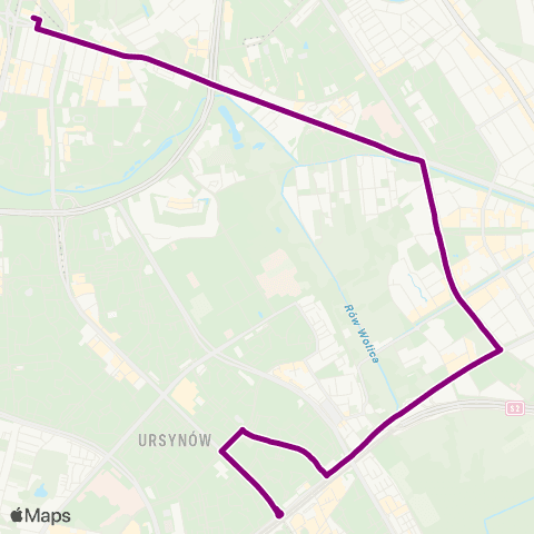 ZTM Warszawa Natolin Płn. – Metro Wilanowska map