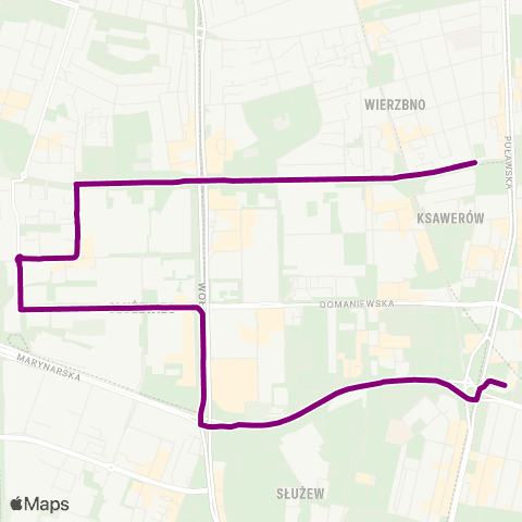 ZTM Warszawa Wielicka – Metro Wilanowska map