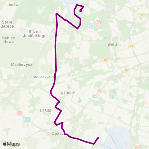 ZTM Warszawa P+R Al. Krakowska – Nowe Bemowo map