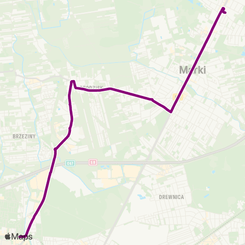 ZTM Warszawa Metro Kondratowicza – Marki Pustelnik map