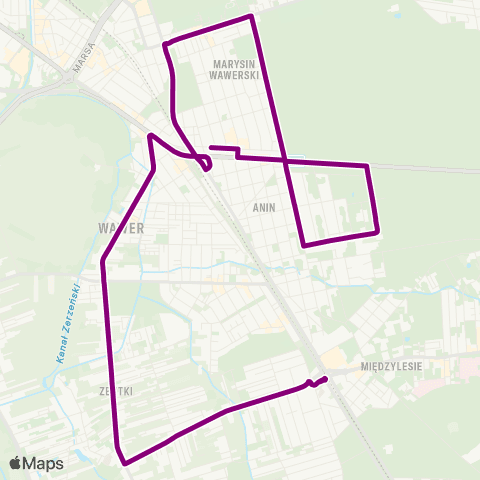 ZTM Warszawa Strusia – PKP Międzylesie map
