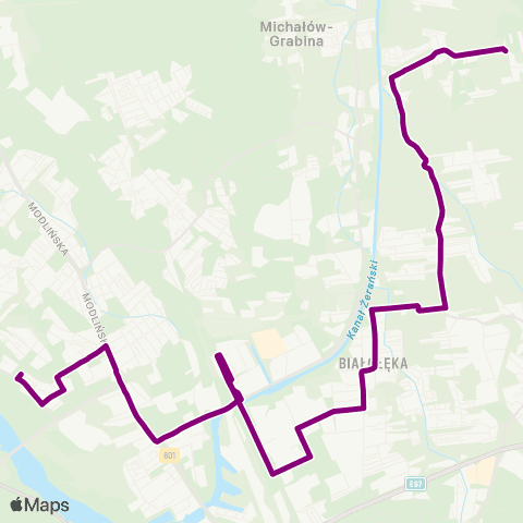 ZTM Warszawa Tarchomin – Olesin map