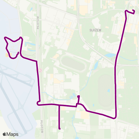 ZTM Warszawa Lotnisko Chopina – Metro Wilanowska map