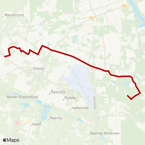 ZTM Warszawa Ursynów Płd. – Ursus-Niedźwiadek map