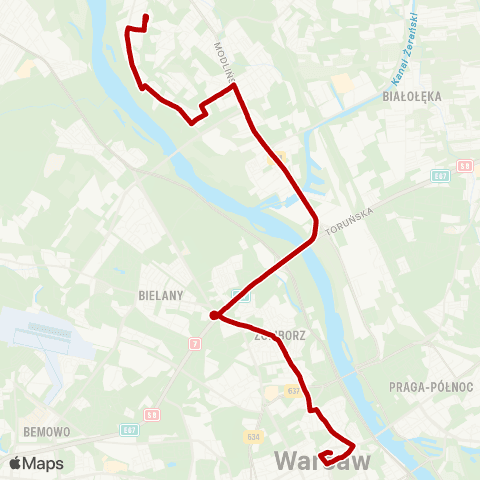 ZTM Warszawa Bielańska – Nowodwory map