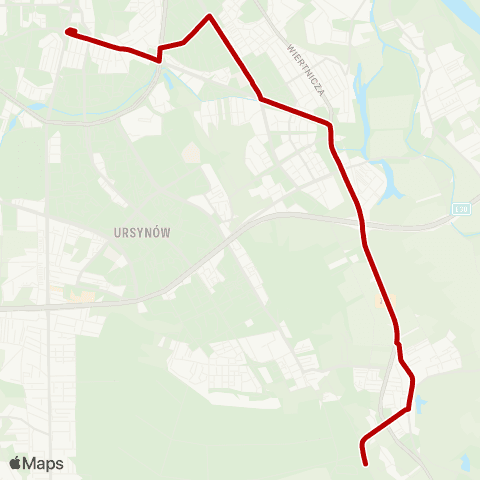ZTM Warszawa Powsin - Park Kultury – Metro Wilanowska map