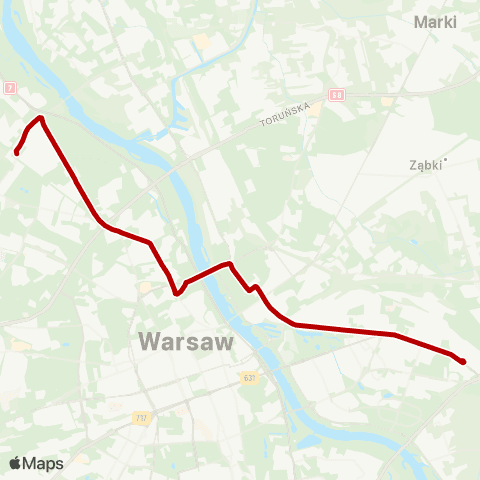 ZTM Warszawa Metro Młociny – Gocławek map