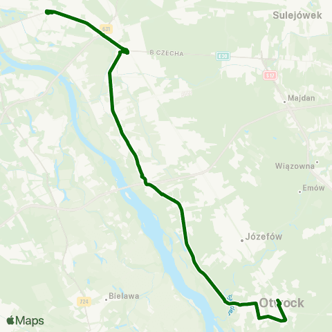 ZTM Warszawa Otwock Orla – Wiatraczna map