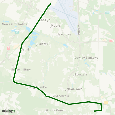 ZTM Warszawa P+R Al. Krakowska – Piaseczno Targowisko map