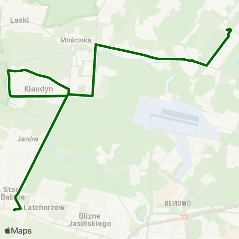 ZTM Warszawa Metro Młociny – CH Babice Nowe map