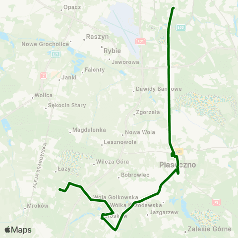 ZTM Warszawa Antoninów Cm. Południowy - Brama Płd. – Metro Wilanowska map