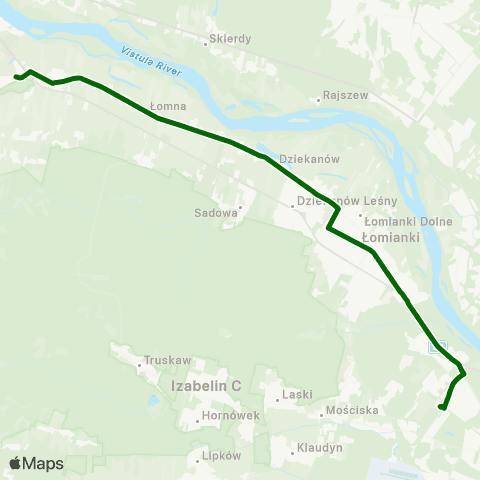 ZTM Warszawa Dębina – Metro Młociny map