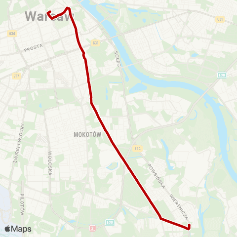 ZTM Warszawa Metro Ratusz Arsenał – Wilanów map