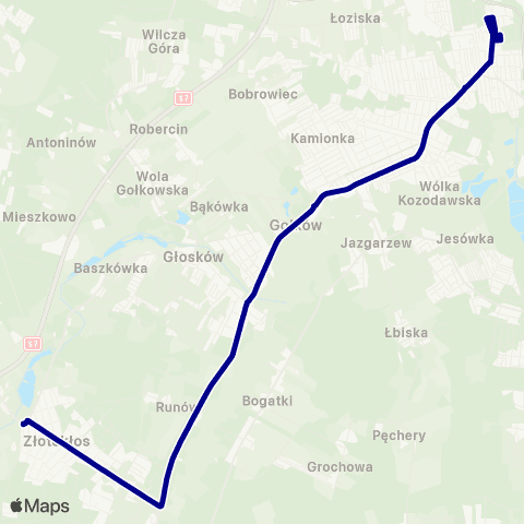 ZTM Warszawa Piaseczno Zgoda – Złotokłos map