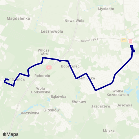 ZTM Warszawa Piaseczno Zgoda – Antoninów Cm. Południowy - Brama Płd. map