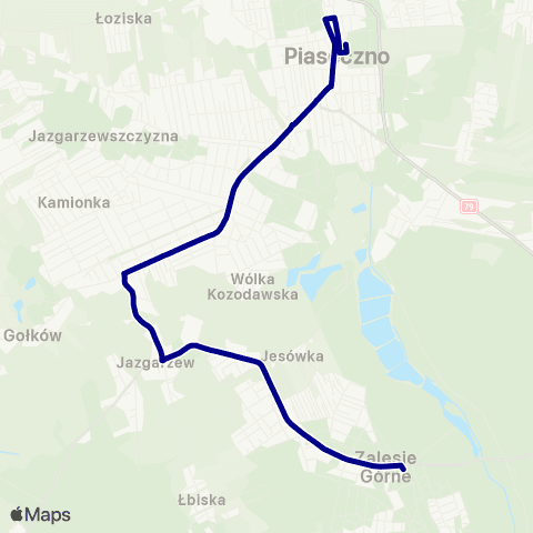 ZTM Warszawa Piaseczno Zgoda – PKP Zalesie Górne map