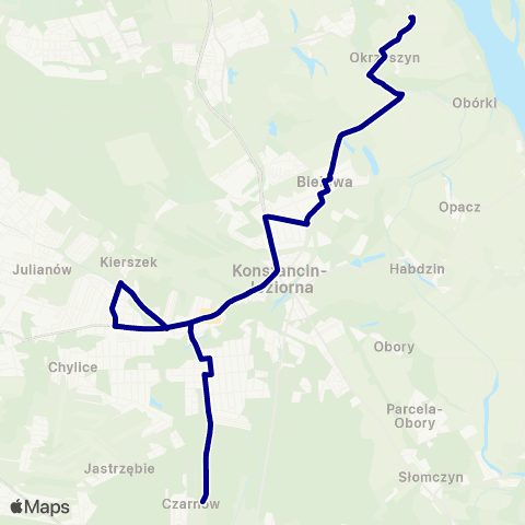 ZTM Warszawa Kępa Okrzewska - Cmentarz – Czarnów map