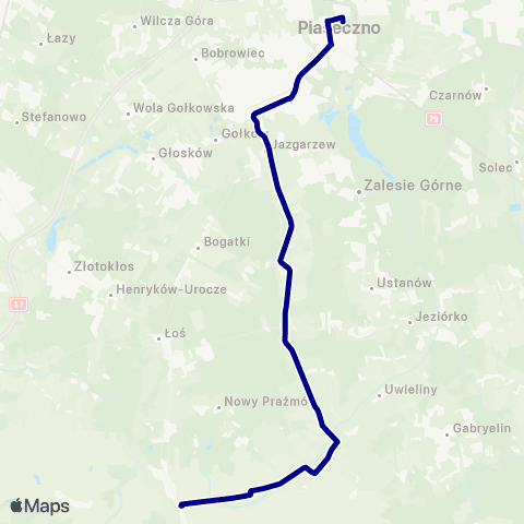 ZTM Warszawa Piaseczno Zgoda – Prażmów Urząd Gminy map