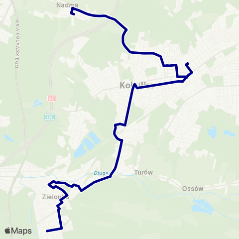 ZTM Warszawa Zielonka 11 Listopada – Nadma Nowa map
