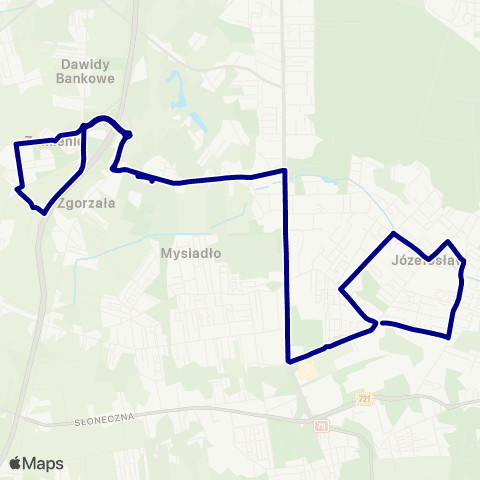 ZTM Warszawa PKP Jeziorki – Józefosław Wilanowska map