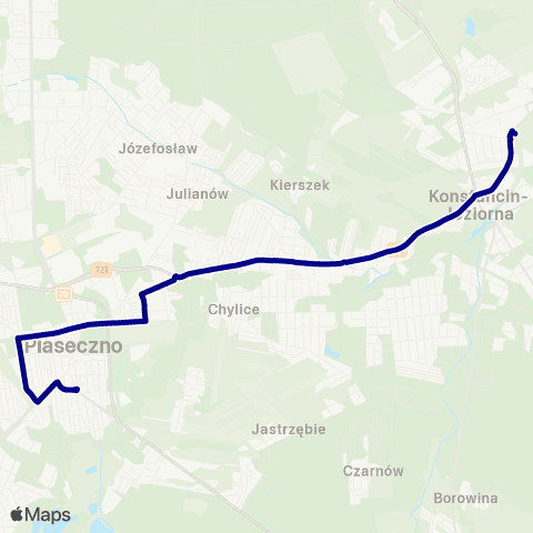 ZTM Warszawa Piaseczno Gerbera – Konstancin-Jeziorna Mirkowska map