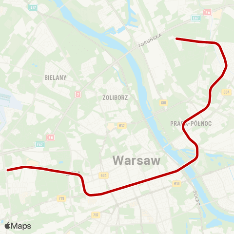 ZTM Warszawa Bemowo – Bródno map