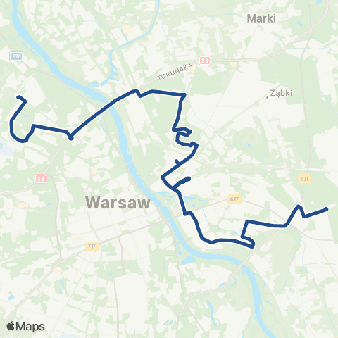 ZTM Warszawa Metro Młociny – Marysin map