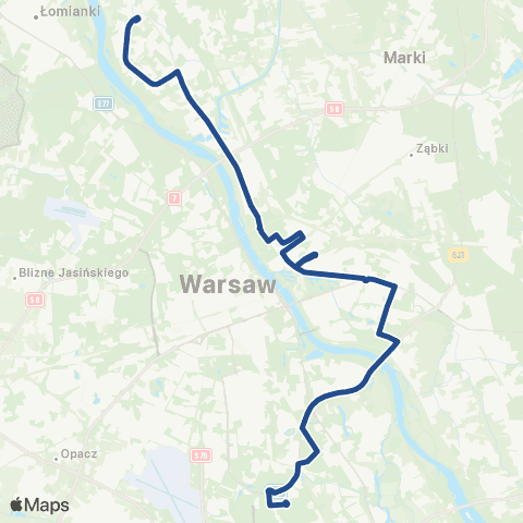 ZTM Warszawa Winnica – Ursynów Płn. map