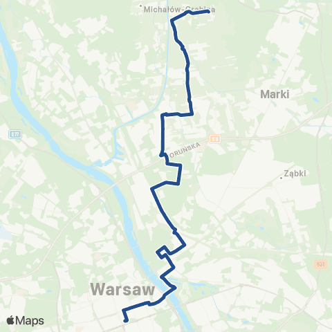ZTM Warszawa Olesin – Dw. Centralny map