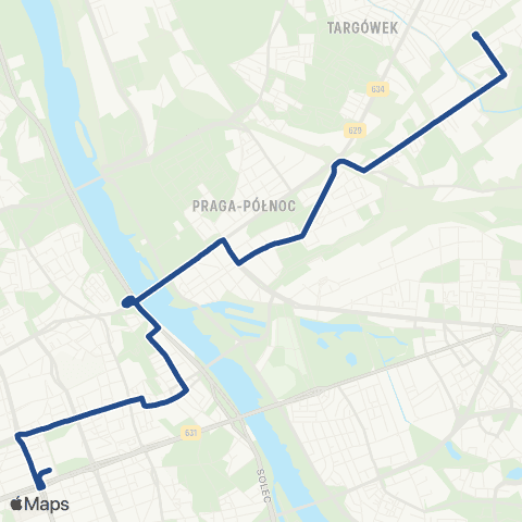 ZTM Warszawa PKP Zacisze-Wilno – Dw. Centralny map