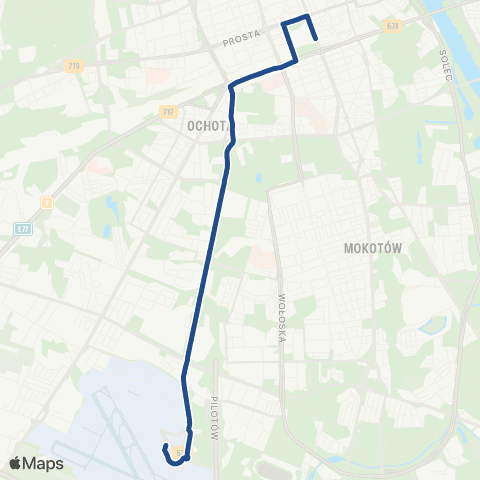 ZTM Warszawa Lotnisko Chopina – Centrum map