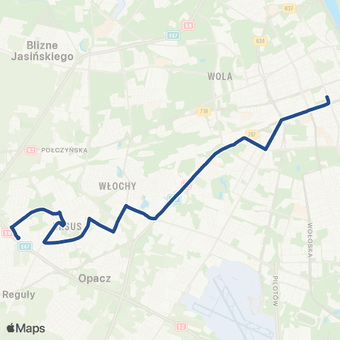 ZTM Warszawa Ursus-Niedźwiadek – Centrum map