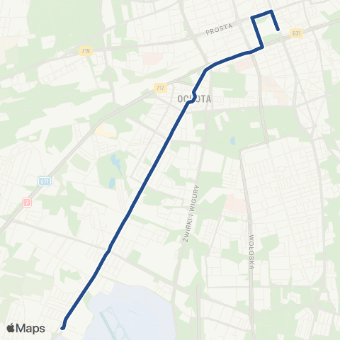 ZTM Warszawa P+R Al. Krakowska – Centrum map