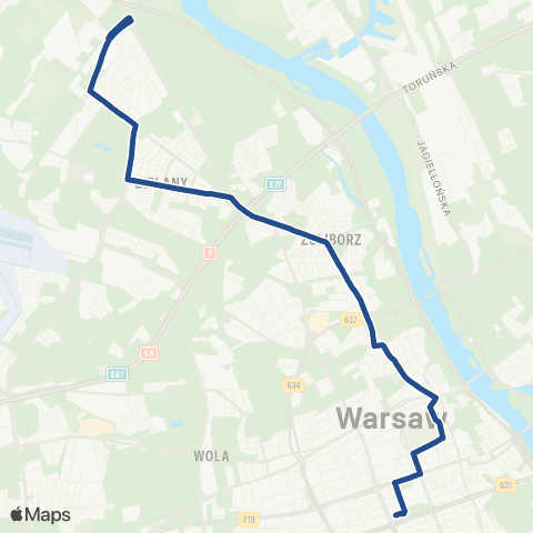 ZTM Warszawa Zajezdnia Żoliborz – Dw. Centralny map