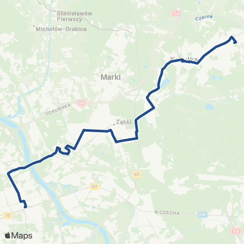 ZTM Warszawa PKP Wołomin – Dw. Centralny map