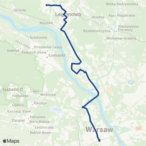 ZTM Warszawa Chotomów – Dw. Centralny map